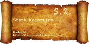 Stark Krisztina névjegykártya